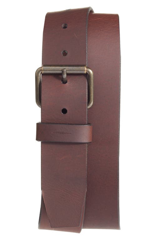 Shinola Rambler Leather Belt in Dark Brown 