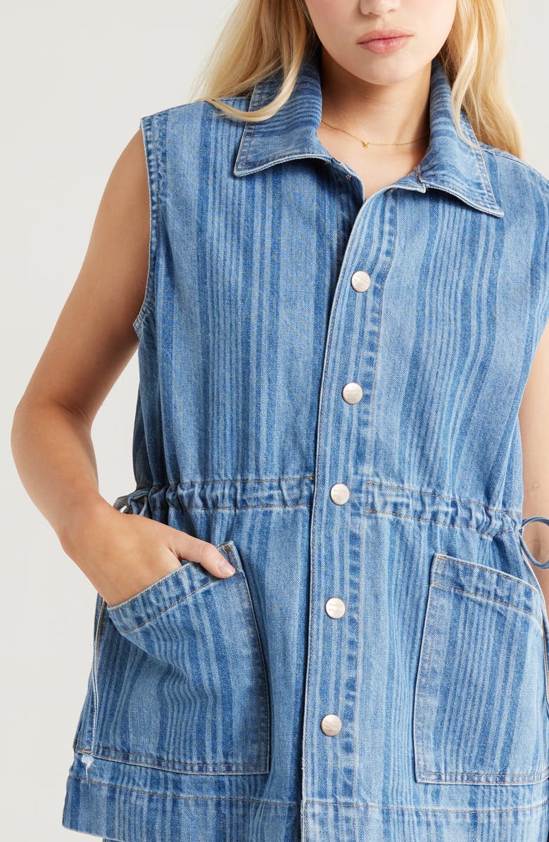 Damson Madder Hera Stripe Denim Vest, Alternate, color, Blue