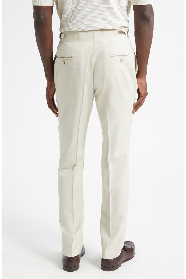 Denim Effect Stretch Wool, Silk & Linen Cuffed Pants, Alternate, color, OPEN WHITE 300