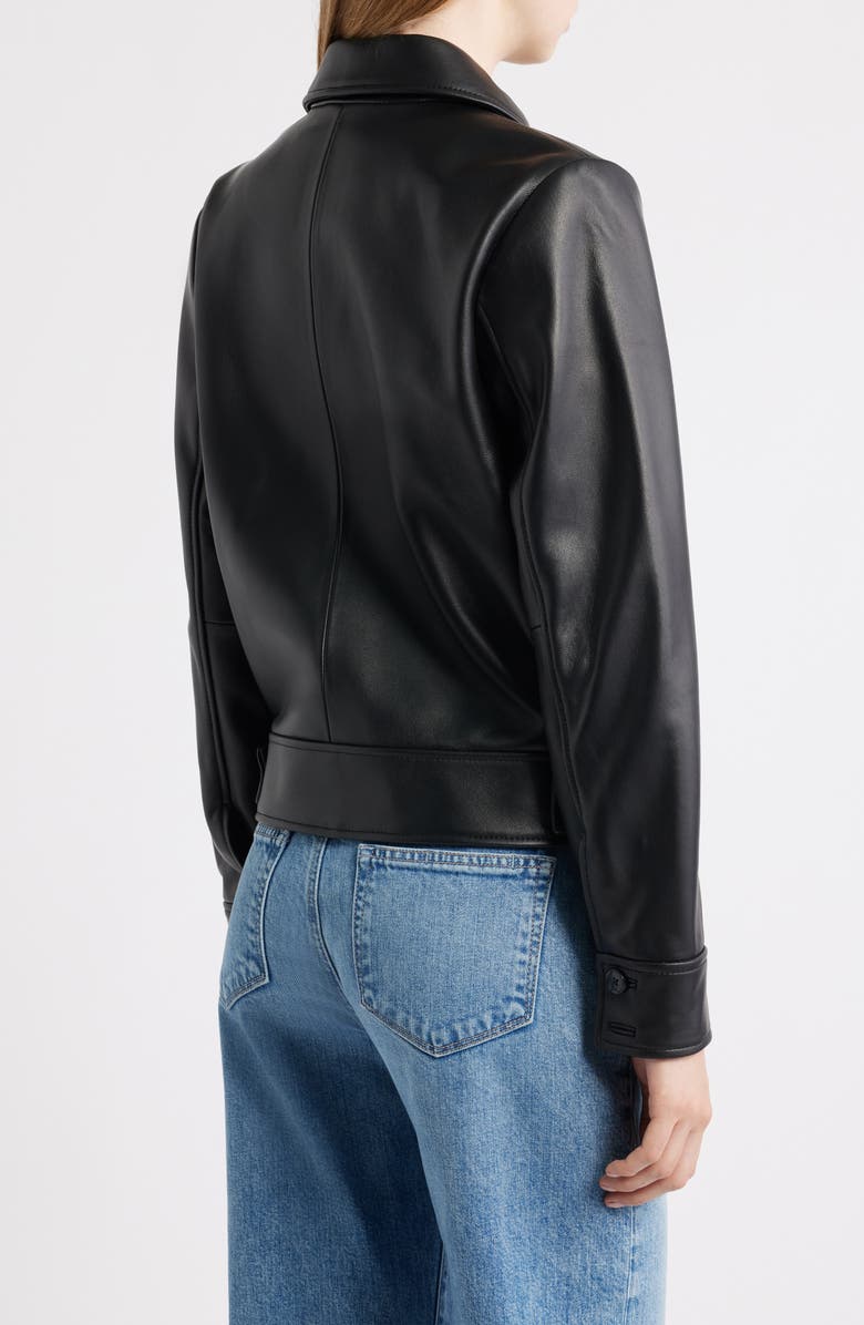 Lauren Ralph Lauren Leather Jacket, Alternate, color, Black