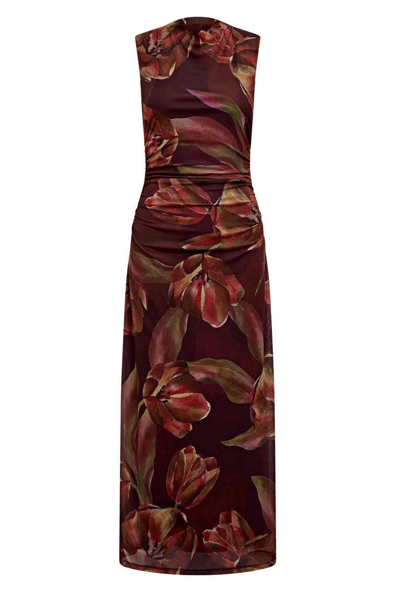 Allegra Mesh Midi Dress, Alternate, color, BRUNY FLORAL