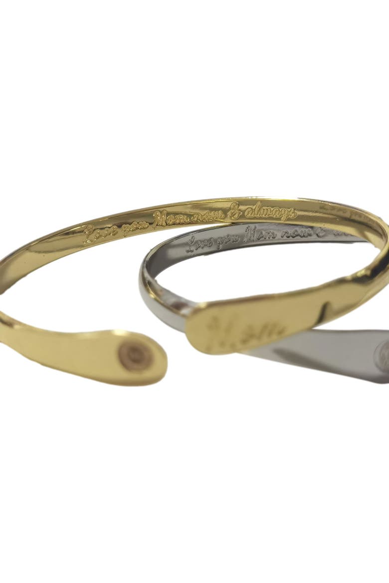 Mom Bracelets Engraved Love you Mom Now & Always, Alternate, color, Silver