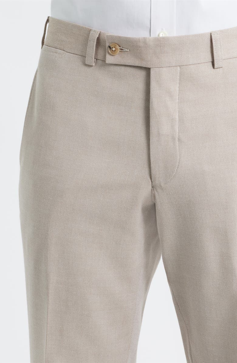 Jack Victor Piero Flat Front Stretch Cotton & Wool Pants, Alternate, color, Light Tan