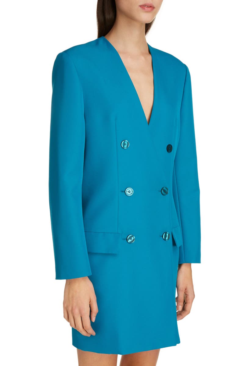Balenciaga Double Breasted Tech Twill Long Sleeve Blazer Dress, Alternate, color,