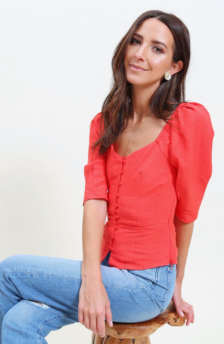 Something Navy Front Button Fitted Top, Alternate, color,