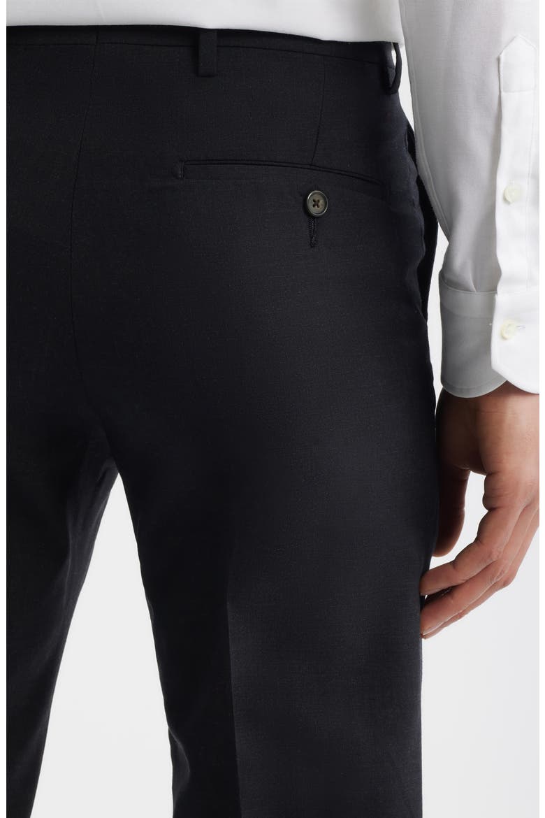 Flat Front Tropical Weight Wool Dress Pants, Alternate, color, CHARCOAL GRAY