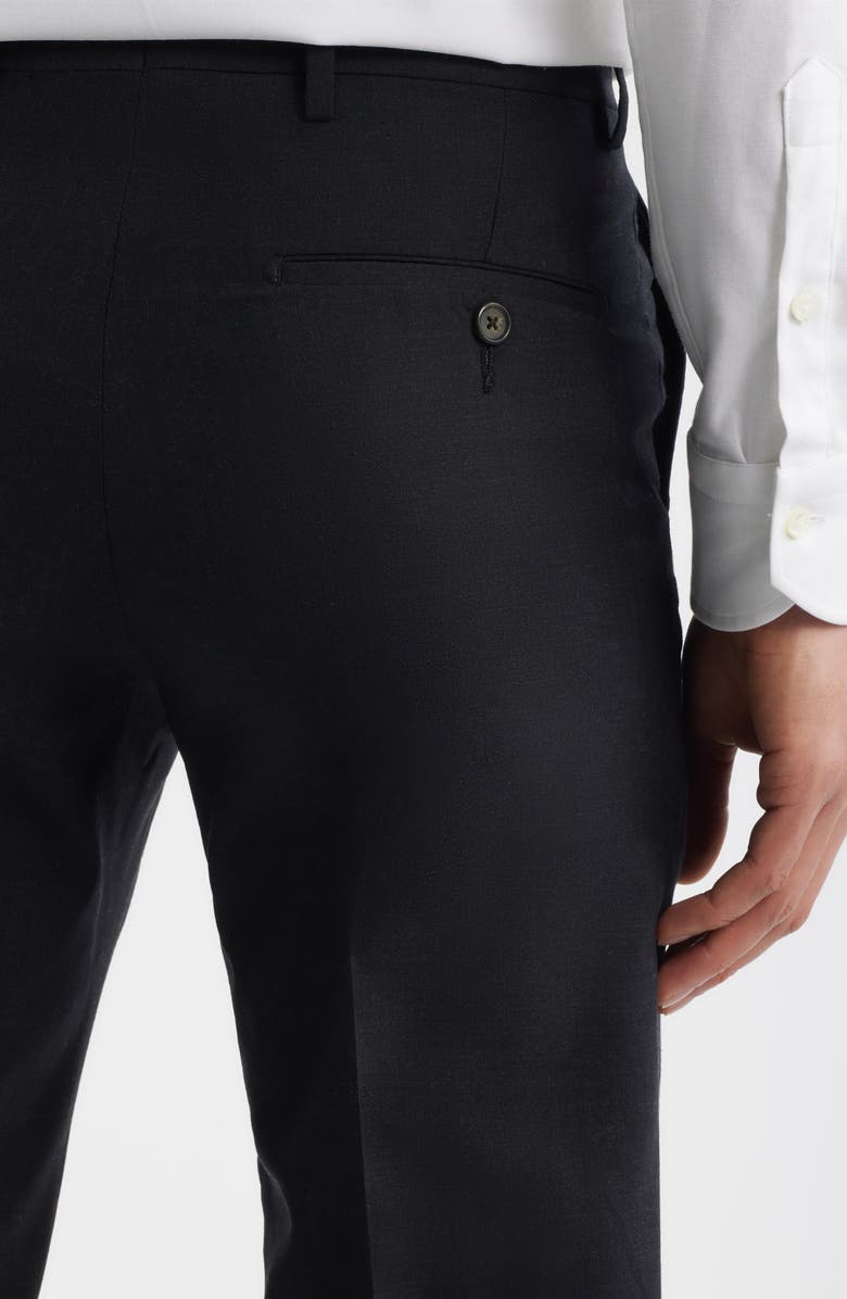 Berle Flat Front Tropical Weight Wool Dress Pants, Alternate, color, Charcoal Gray