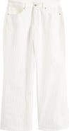 Good American Good Ease Rhinestone Pinstripe Wide Leg Jeans