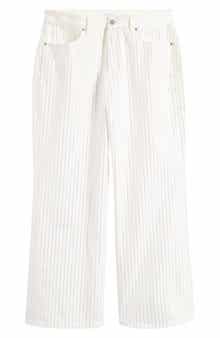 Good American Good Ease Rhinestone Pinstripe Wide Leg Jeans