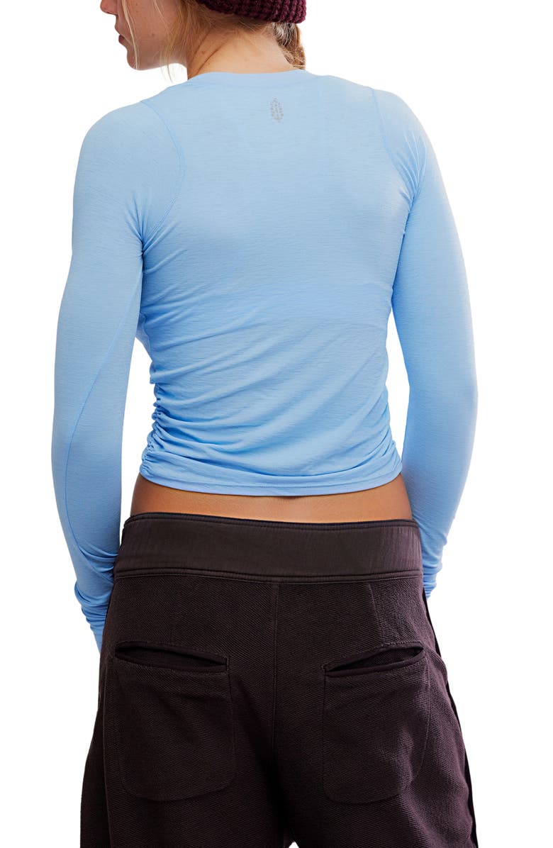 Free People FP Movement Tempo Ruched Long Sleeve T-Shirt, Alternate, color, High Dive