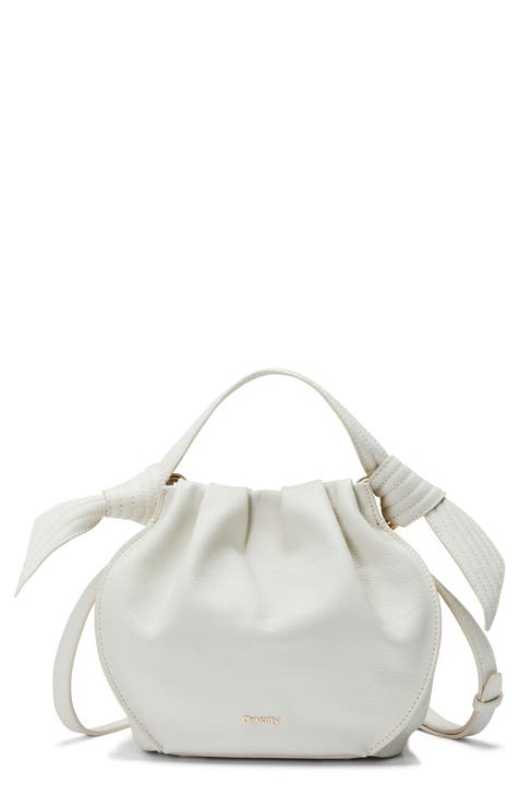 White bucket bag leather sale