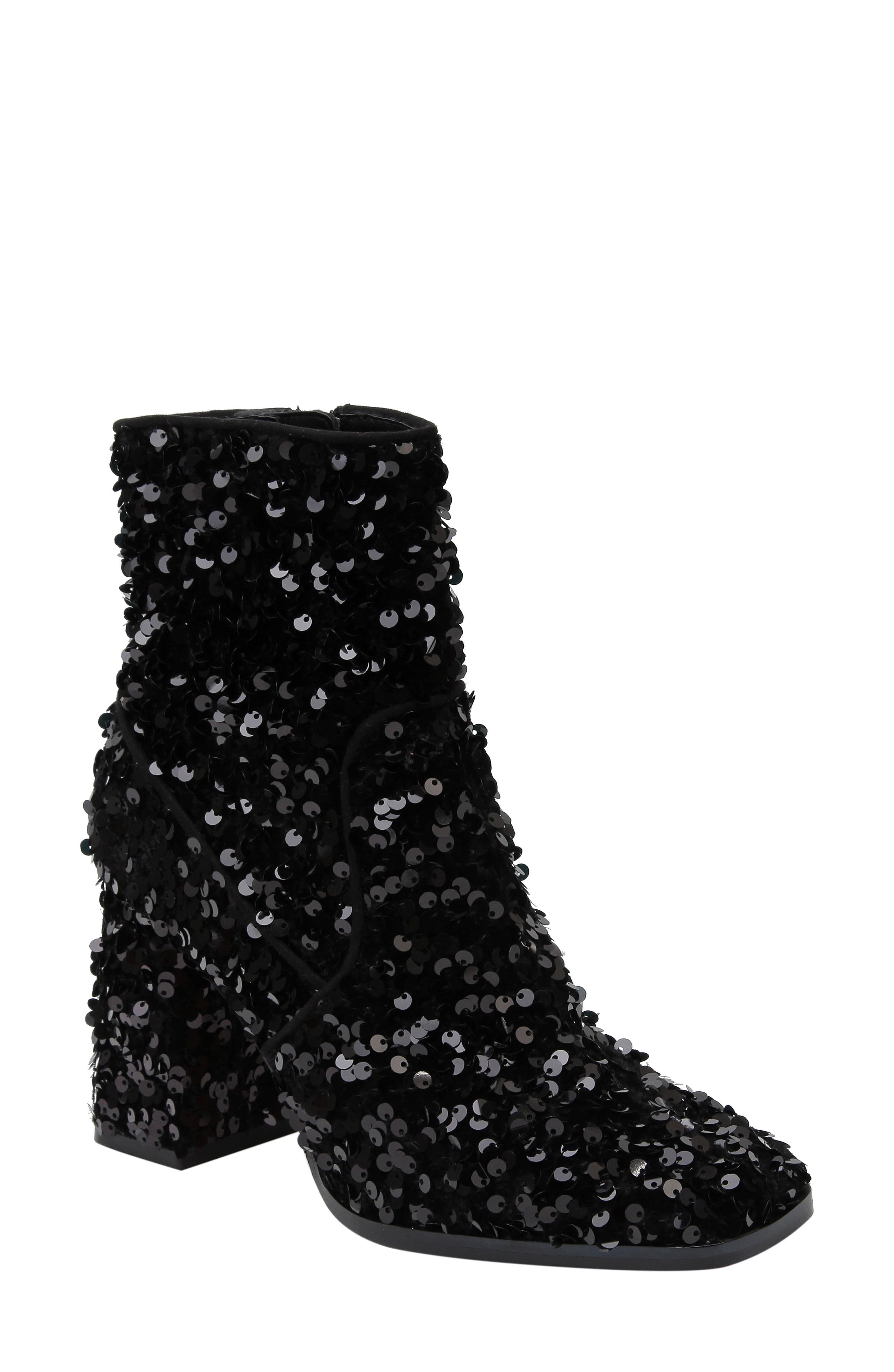 Crazed Sequin Boot, Main, color, BLACK SEQUINS