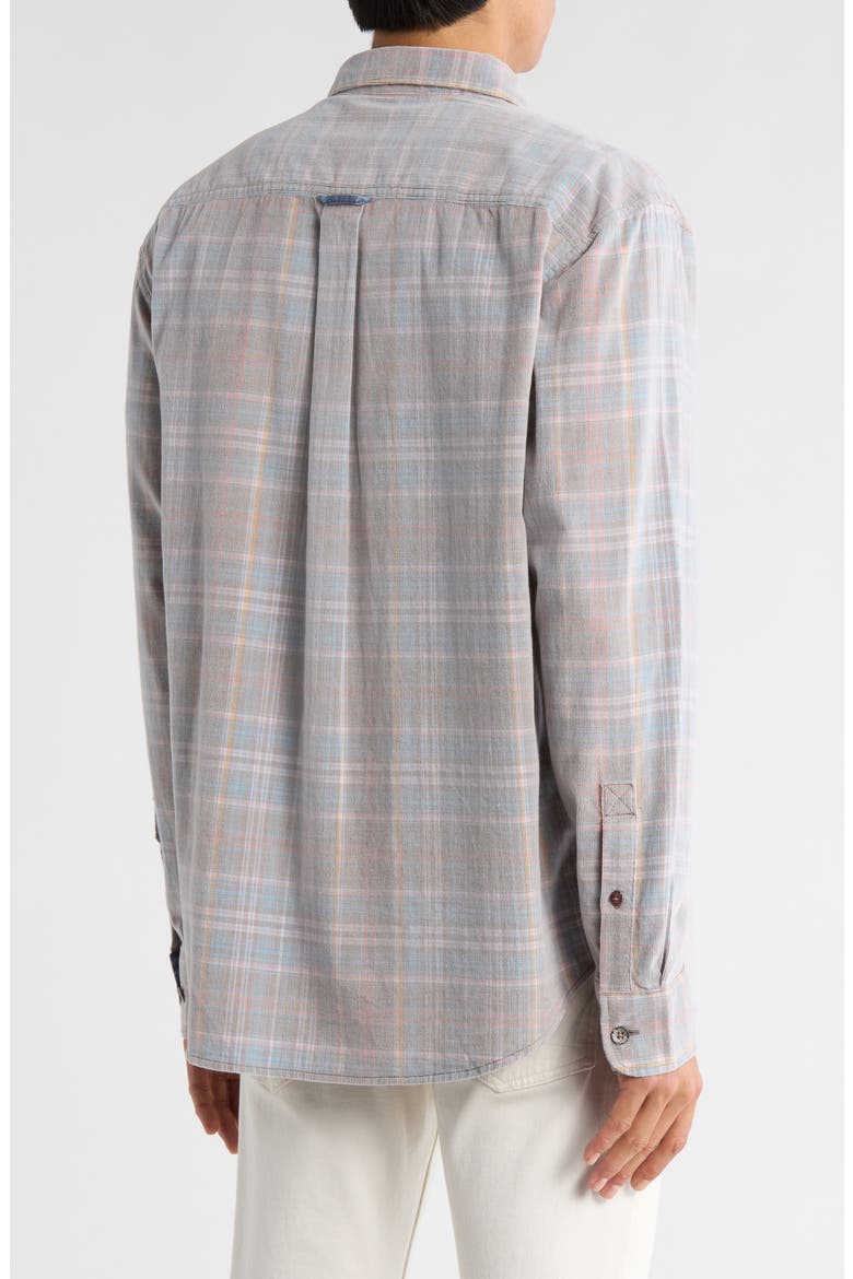Coastline Bisa Check Corduroy Button-Up Shirt, Alternate, color, BALA SHARK
