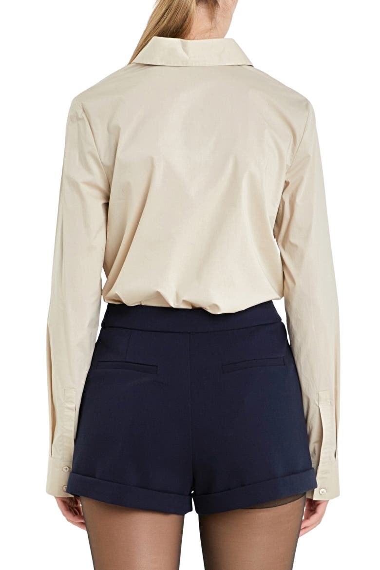 Accent Collar Poplin Shirt, Alternate, color, TAUPE
