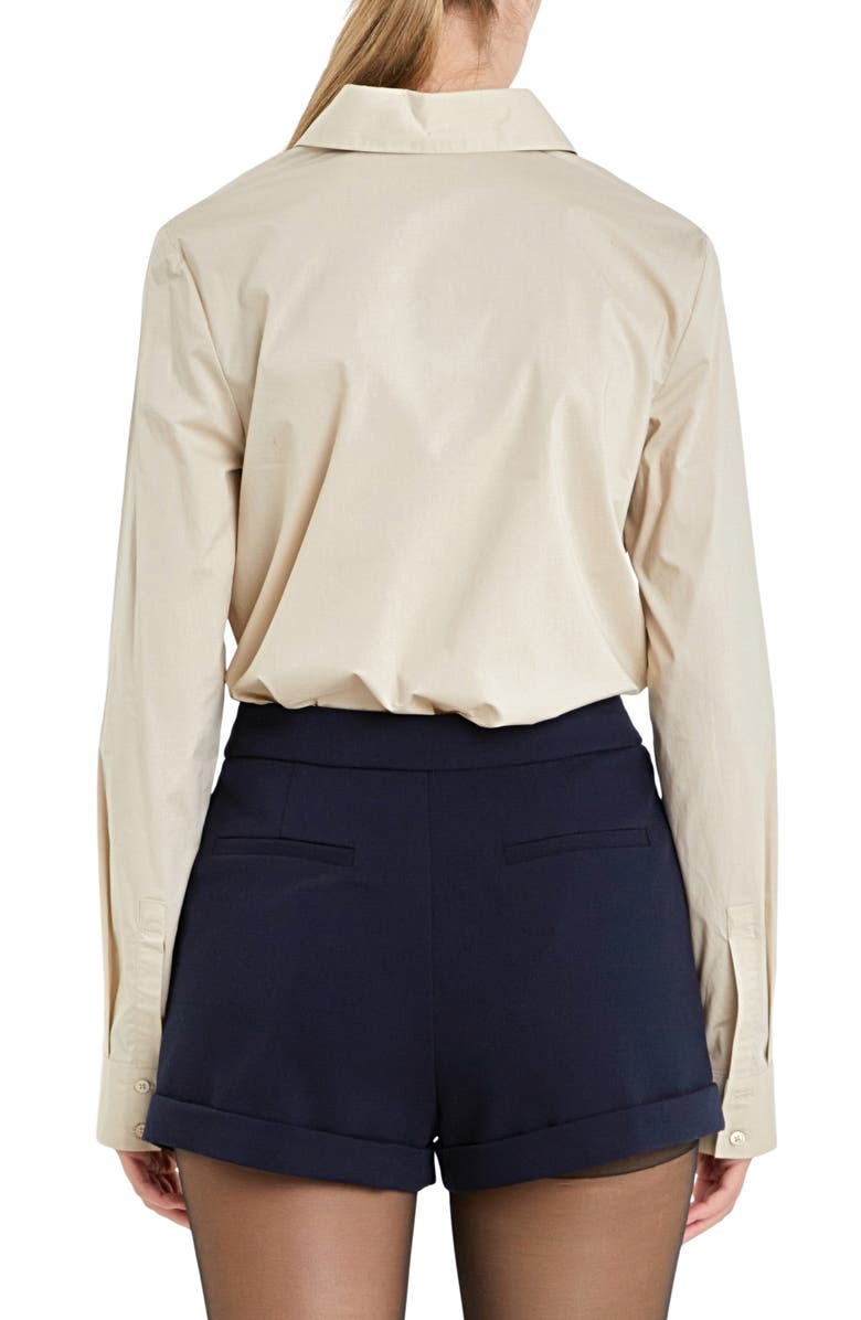 English Factory Accent Collar Poplin Shirt, Alternate, color, Taupe