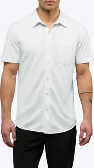 Cuts AO Curved Hem Short Sleeve Button-Up Shirt