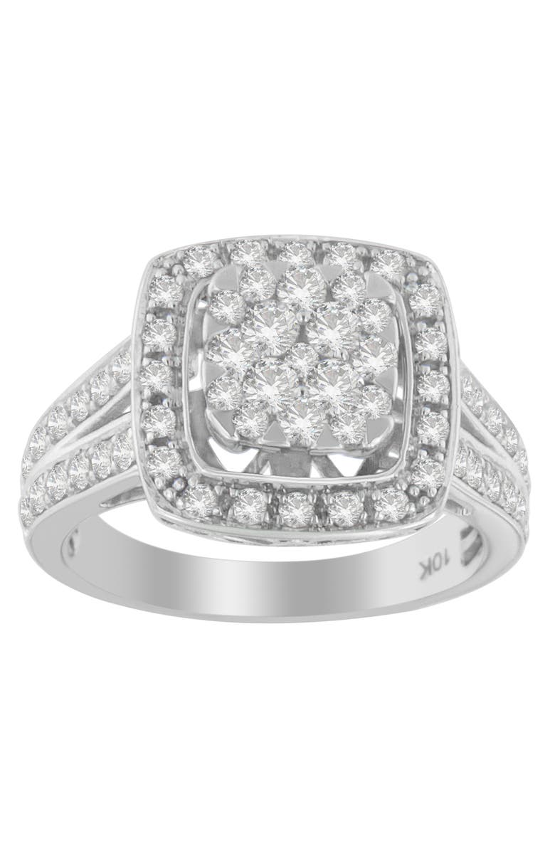 Haus of Brilliance 10K White Gold 1.0 Cttw Diamond Cluster Ring, Alternate, color, White Gold