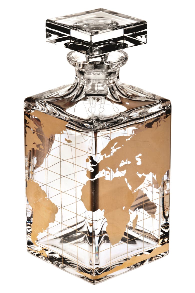 Vista Alegre Atlas Lead Crystal Spirits Decanter, Main, color, GOLD