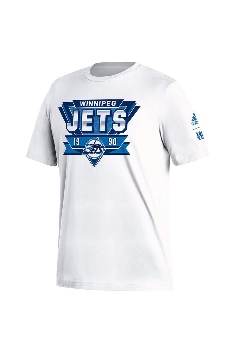 Men's adidas White Winnipeg Jets Reverse Retro 2.0 Fresh Playmaker T-Shirt, Alternate, color, White