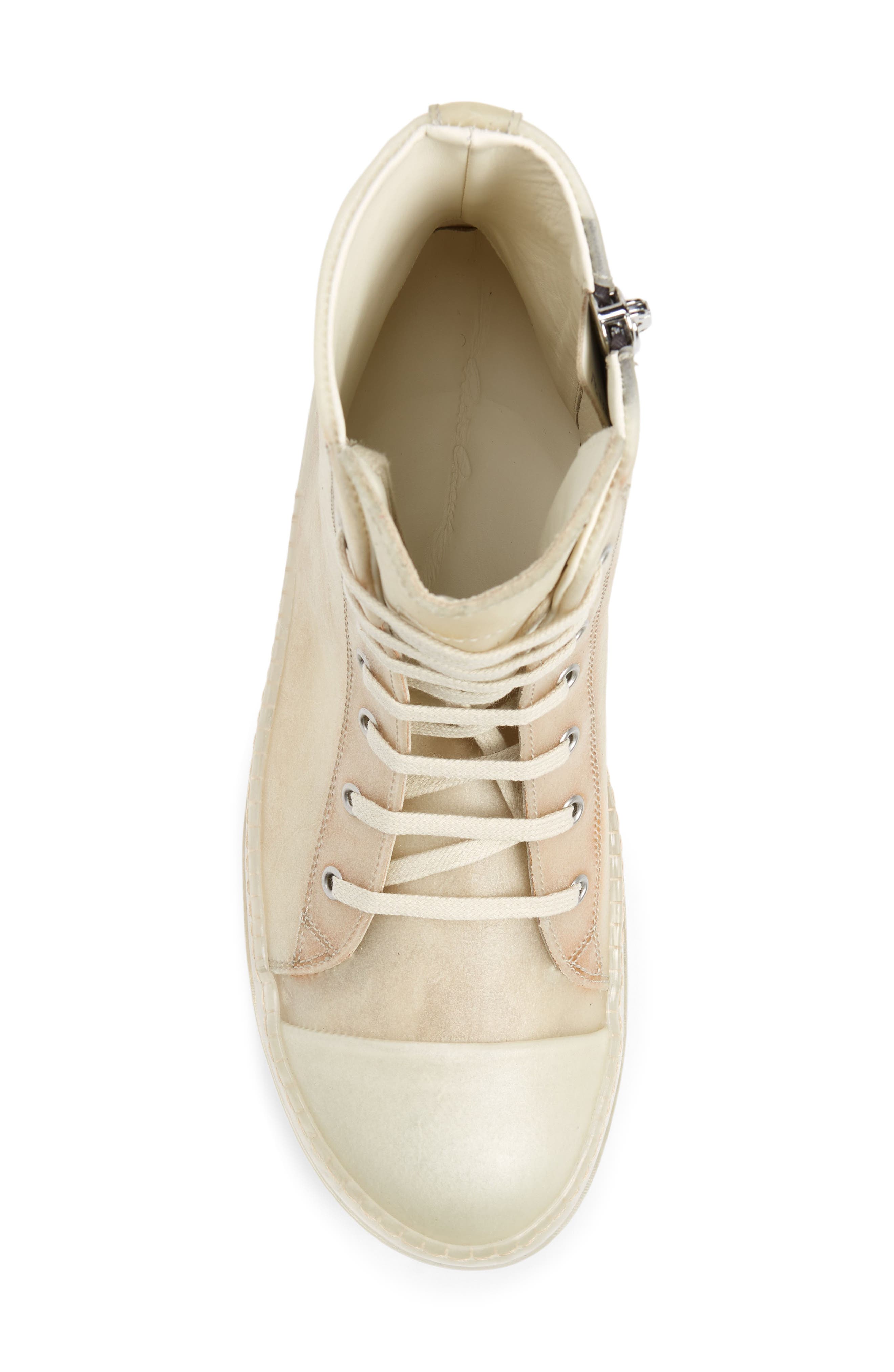 Rick Owens Clear Sole High Top Sneaker, Alternate, color, 