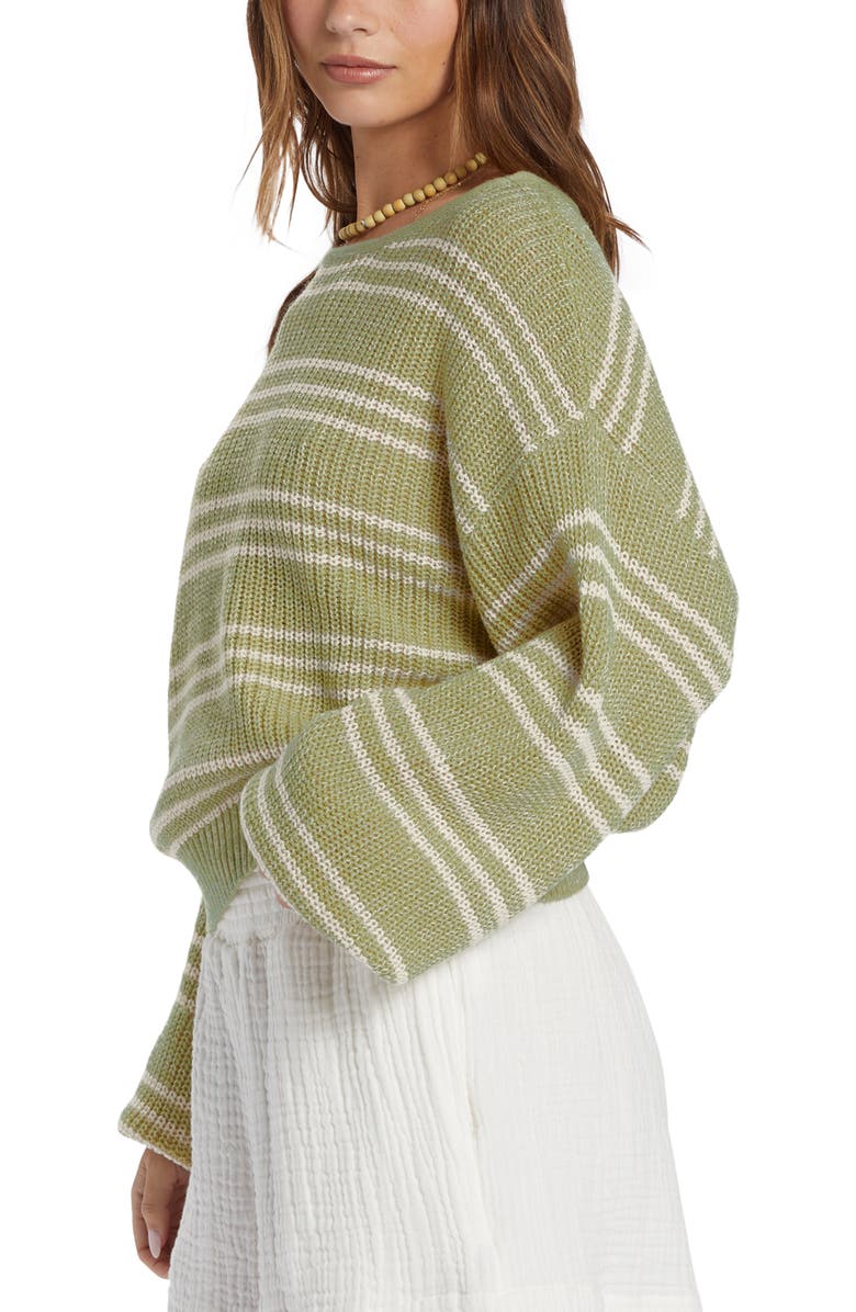 Billabong Light Wave Stripe Balloon Sleeve Sweater, Alternate, color,