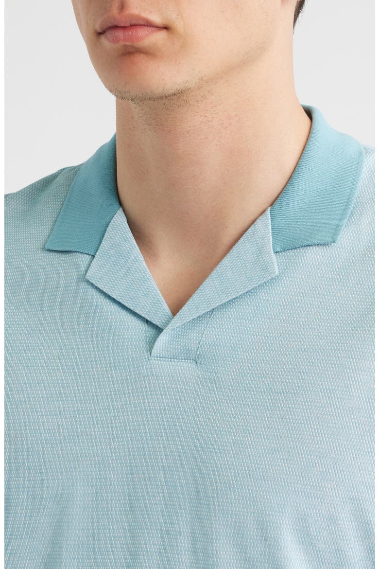 Pye Textured Johnny Collar Polo, Alternate, color, LIGHT BLUE