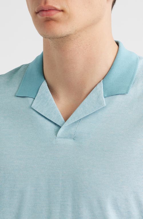 Hugo Boss Boss Pye Textured Johnny Collar Polo In Blue