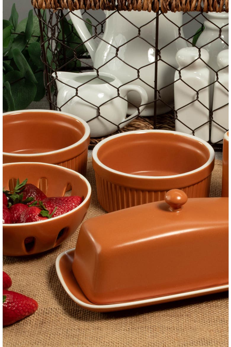 7-Piece Terracotta Tabletop Dishes, Alternate, color, TERRACOTTA