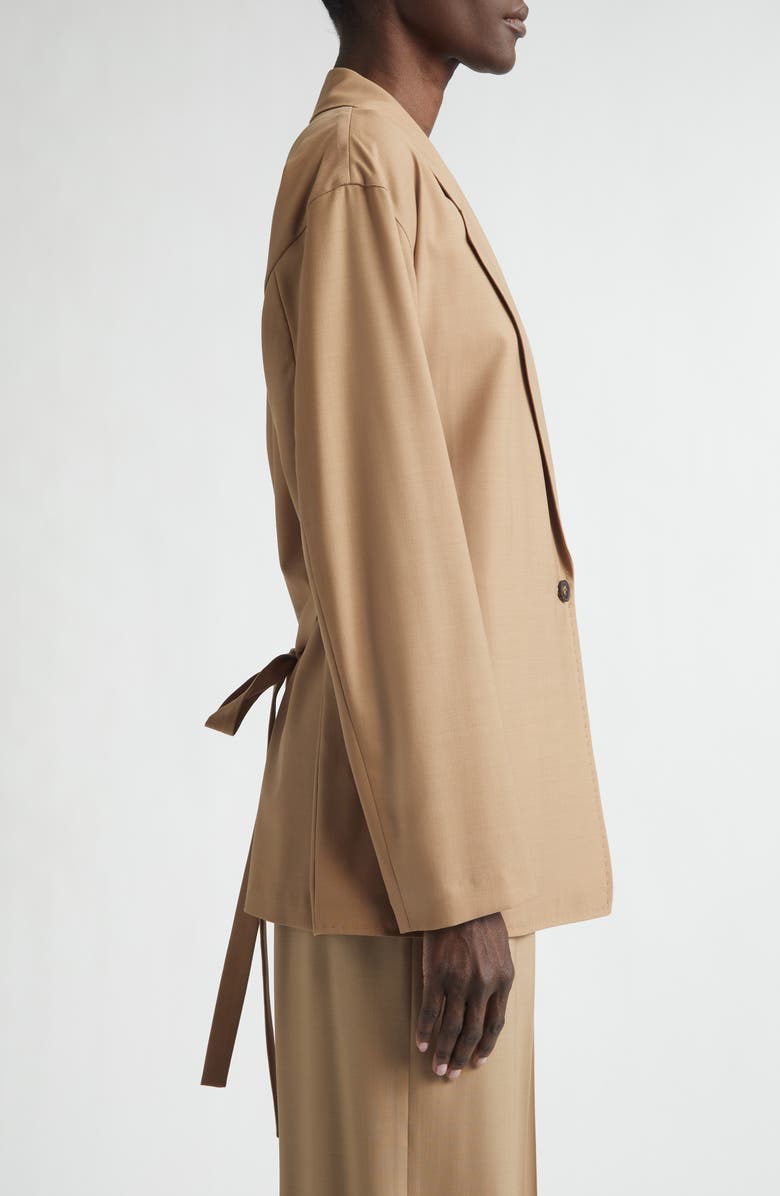 Lafayette 148 New York Tropical Wool Blend Tie Back Jacket, Alternate, color, Brownstone