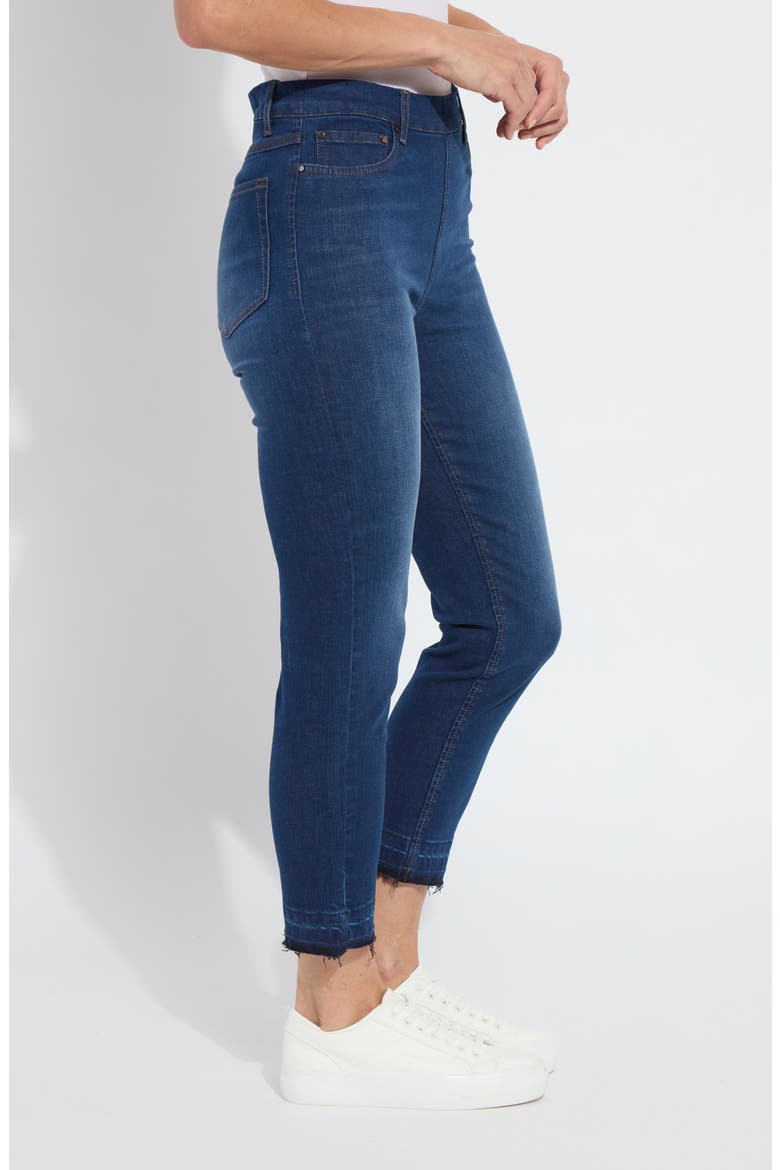 Toothpick High Waist Released Raw Hem Crop Skinny Jeans, Alternate, color, INDIGO BLACK