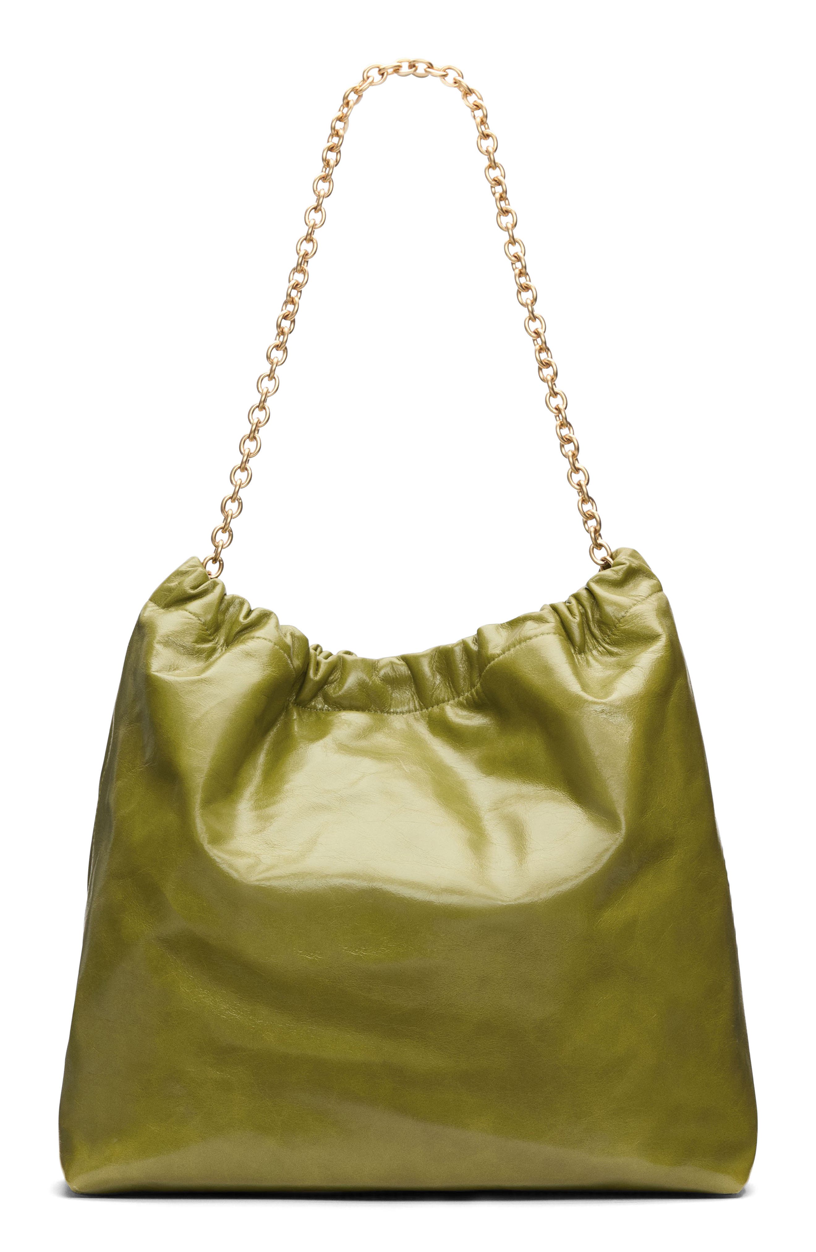 Reformation Dahlia Leather Tote, Alternate, color, Apple Green Leather