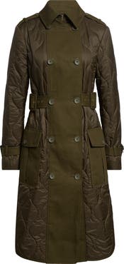 Veronica Beard Newberry Quilted Mixed Media Coat