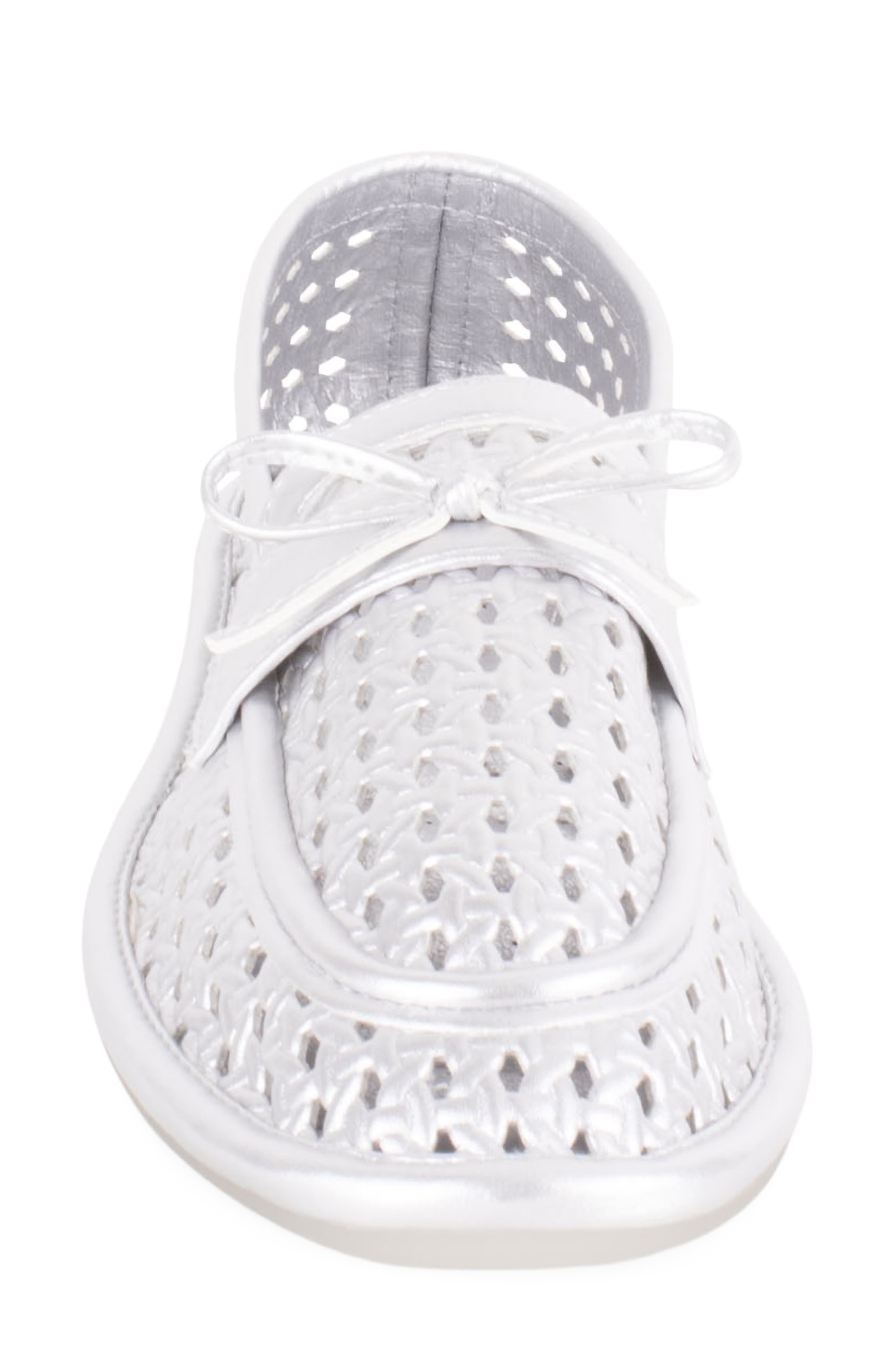 Tahari Maple Cutout Loafer, Alternate, color, Silver