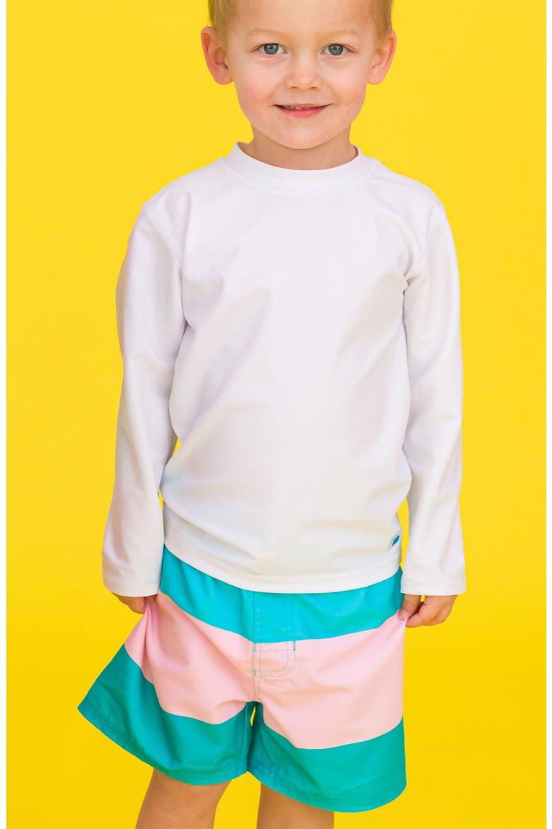 Long Sleeve Two-Piece Rashguard Swimsuit, Alternate, color, WHITE