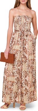 FLYING TOMATO Strapless Wide Leg Jumpsuit