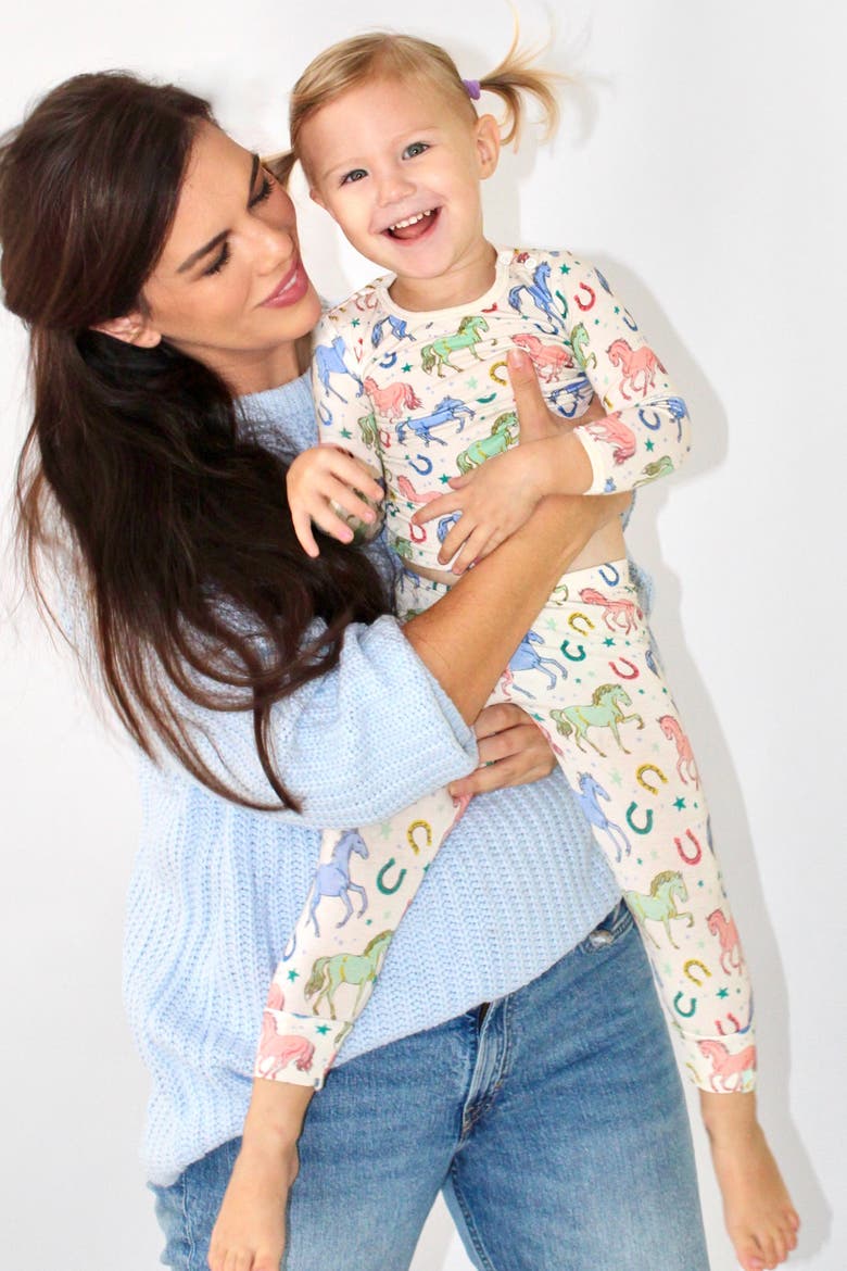 Long Sleeve Pajama Set - Horses, Alternate, color, Horses