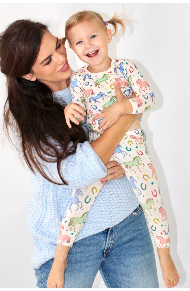 Clover Baby & Kids Long Sleeve Pajama Set - Horses, Alternate, color, Horses
