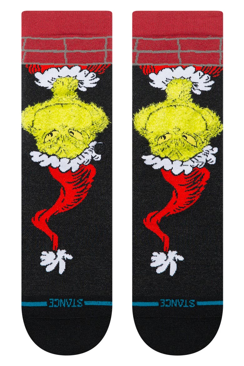 Kids' Down the Chimney Crew Socks, Main, color, BLACK