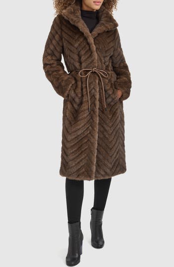 Kenneth cole hooded faux fur coat best sale