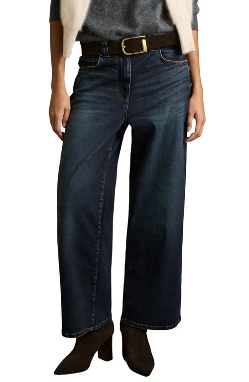 Reiss Dark Blue Denim Culotte Jeans In Blue