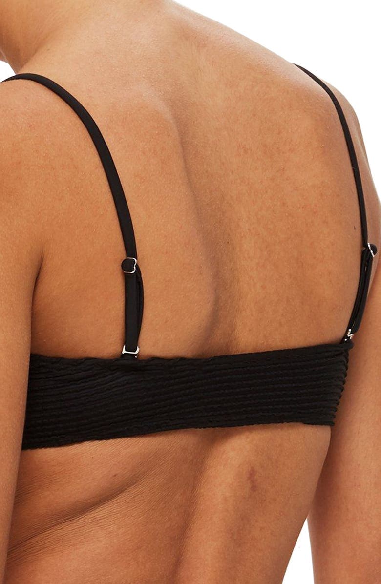 Topshop Wide Ribbed Triangle Bikini Top, Alternate, color, 