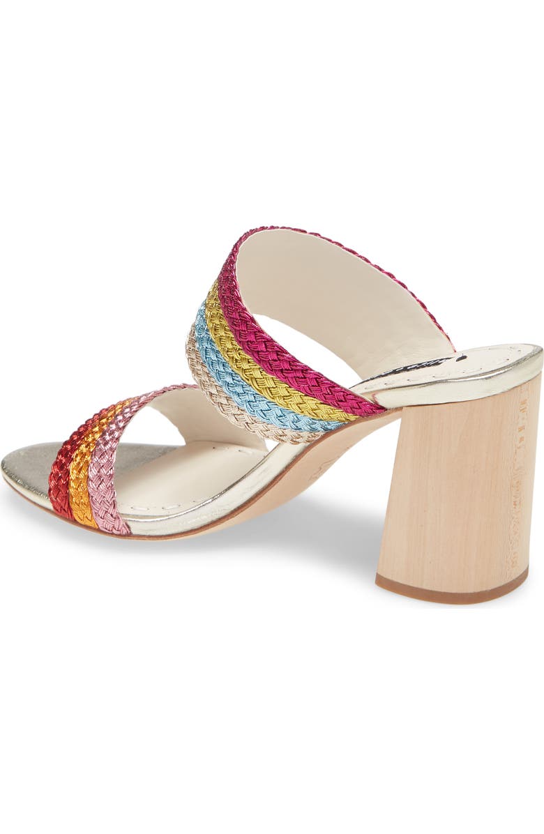Alice + Olivia Loni Metallic Braided Strap Sandal, Alternate, color,