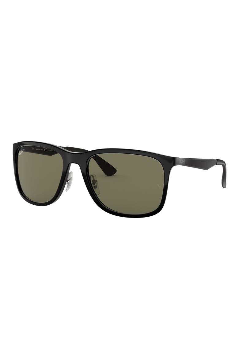 58mm Polarized Sunglasses, Alternate, color, BLACK