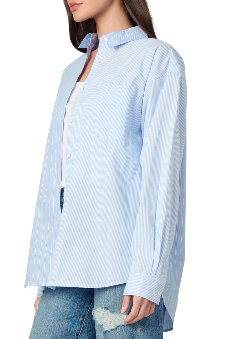 Relaxed Fit Stripe Button-Down Shirt, Alternate, color, BLUE/ WHITE STRIPE