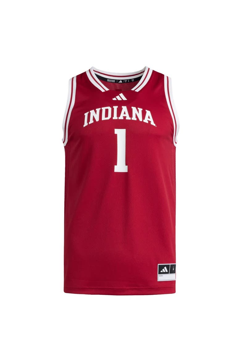 Men's adidas #1 Crimson Indiana Hoosiers Replica Swingman Jersey, Alternate, color, Crimson