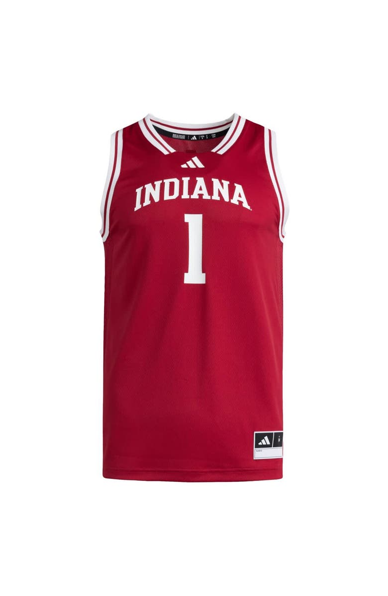 adidas Men's adidas #1 Crimson Indiana Hoosiers Replica Swingman Jersey, Alternate, color, Crimson