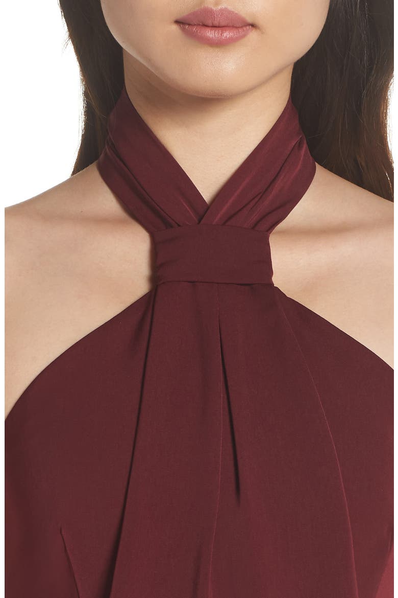 Knotted Tulip Hem Gown, Alternate, color, BURGUNDYDNU