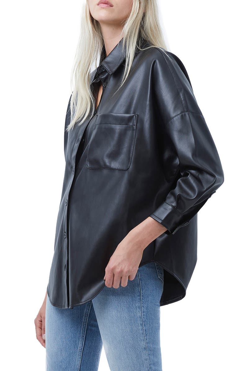 French Connection Rhodes Faux Leather Shirt, Main, color, 