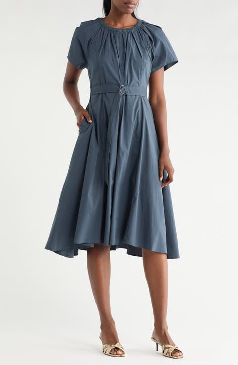 Belted Front Tuck Dress