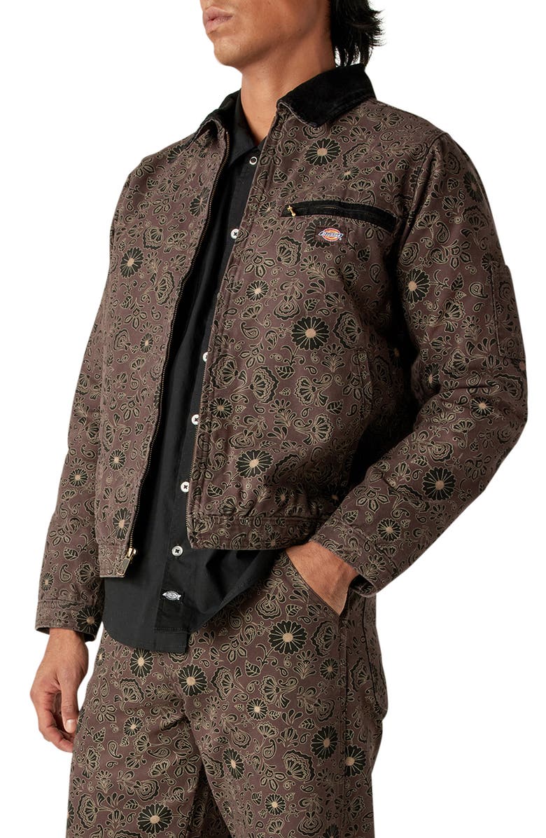 Dickies Ellis Floral Duck Canvas Zip Jacket, Main, color,